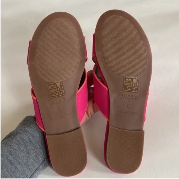 J. Crew Microsuede Criss Cross Slide Sandals in Crisp Begonia - Picture 7 of 7